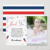 carte de remerciements Baby shower 4 juillet (Devant / Derrière)