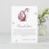 Carte De Remerciements Baby shower à papillon Aquarelle mignon (Debout devant)