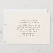 Carte De Remerciements Baby shower à papillon de champignons de Hérisson (Dos)