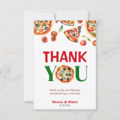 Carte De Remerciements Baby shower à pizza italienne en tranches (Devant)