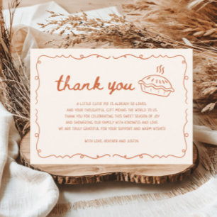 Carte De Remerciements Baby shower à tarte de Little Cutie automne