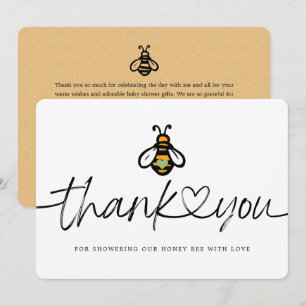 Carte De Remerciements Baby Shower Abeille Moderne