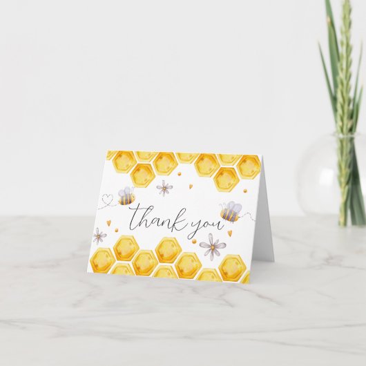 Carte de remerciements Baby shower abeilles (Devant)