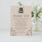 Carte de remerciements Baby shower abeilles (Debout devant)