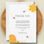 Carte de remerciements Baby shower abeilles