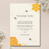 Carte de remerciements Baby shower abeilles