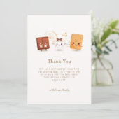 Carte De Remerciements Baby shower agréable Whimsical S'more (Debout devant)
