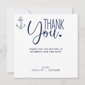 Carte de remerciements Baby shower Ancre (Dos)