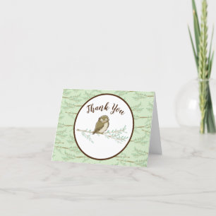 Carte De Remerciements Baby shower animal de Owl Woodland