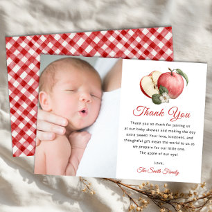 Carte de remerciements Baby shower Apple avec phot