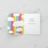 Carte De Remerciements Baby shower arc-en-ciel (Intérieur)