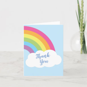Carte De Remerciements Baby shower arc-en-ciel