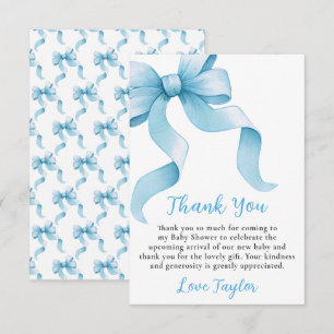 Carte De Remerciements Baby Shower Arc-en-ciel Bleu Coquette