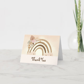 Carte de remerciements Baby shower arc-en-ciel Boh