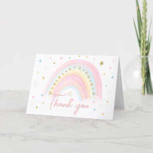 Carte De Remerciements Baby shower arc-en-ciel Boho