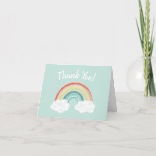 Carte De Remerciements Baby shower arc-en-ciel Boho