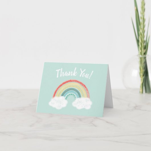 Carte De Remerciements Baby shower arc-en-ciel Boho (Devant)