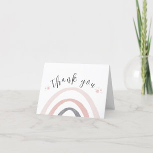Carte De Remerciements Baby shower arc-en-ciel Boho neutre pour les femme