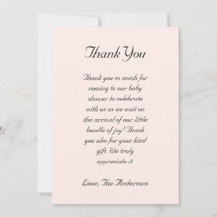 Carte De Remerciements Baby shower arc-en-ciel de la jolie Unicorne