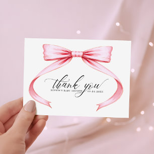 Carte De Remerciements Baby Shower Arc-en-ciel Rose à l'aquarelle