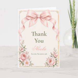 Carte De Remerciements Baby Shower Arc Floral Coquet
