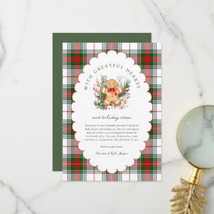 Carte De Remerciements Baby Shower au Pain d'Épice de Noël