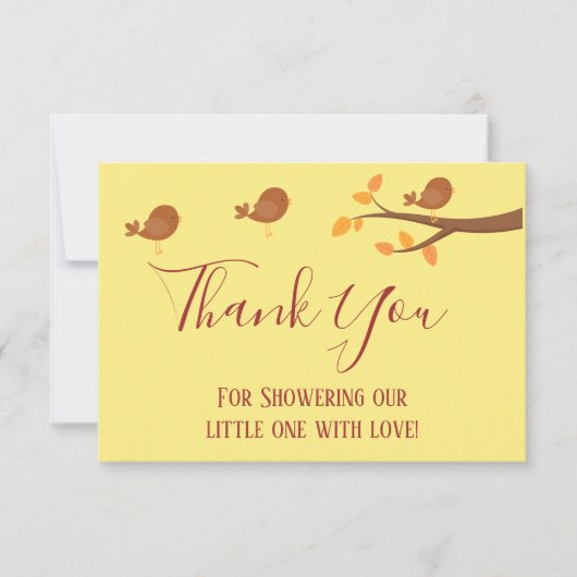Carte De Remerciements Baby shower Automne (Devant)