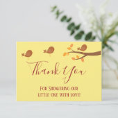 Carte De Remerciements Baby shower Automne (Debout devant)