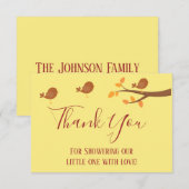 Carte De Remerciements Baby shower Automne (Devant / Derrière)