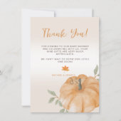Carte De Remerciements Baby shower Automne Petit Citrouille (Devant)