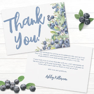 Carte De Remerciements Baby Shower aux Bleuets Sucrés