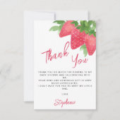 Carte De Remerciements Baby shower aux fraises (Devant)