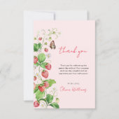 Carte De Remerciements Baby shower aux fraises (Devant)