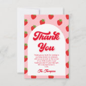 Carte De Remerciements Baby shower aux fraises (Devant)