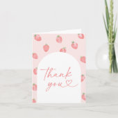 Carte De Remerciements Baby shower aux fraises (Devant)
