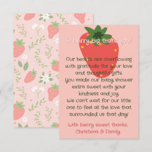 Carte De Remerciements Baby Shower aux Fruits Rouges Sucrés