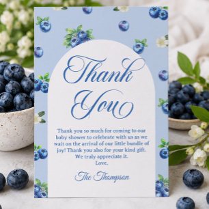 Carte De Remerciements Baby Shower aux Myrtilles
