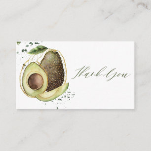 Carte de remerciements Baby shower Avocado
