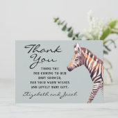 Carte de remerciements Baby shower Baby Zebra (Debout devant)