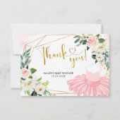 Carte de remerciements Baby shower Ballerina Tutu (Devant)