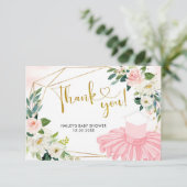 Carte de remerciements Baby shower Ballerina Tutu (Debout devant)