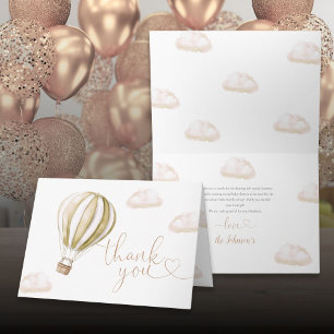 Carte De Remerciements Baby Shower Ballon Montgolfière Mignon