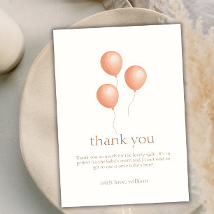 Carte De Remerciements Baby shower balloon de Boho Neutre