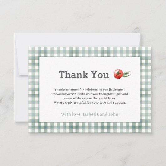 Carte De Remerciements Baby shower barbecue bébé-Q (Devant)