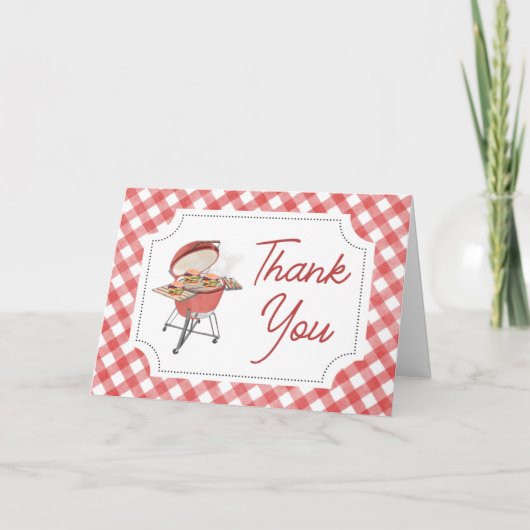 Carte De Remerciements Baby shower BBQ Burger Rouge (Devant)