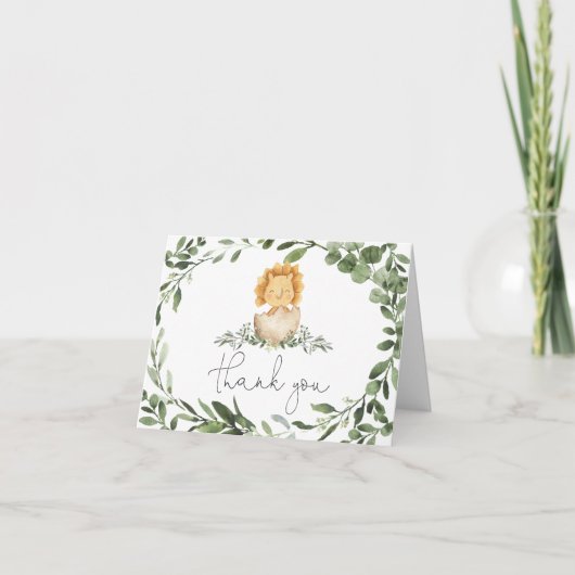 Carte de remerciements Baby shower bébé Dinosaur (Devant)