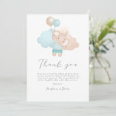 Carte de remerciements Baby shower bébé éléphant (Debout devant)