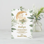 Carte de remerciements Baby shower bébé Lion Safar (Debout devant)