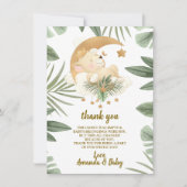 Carte de remerciements Baby shower bébé Lion Safar (Devant)