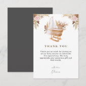 Carte De Remerciements Baby shower blanc à l'aquarelle (Devant / Derrière)